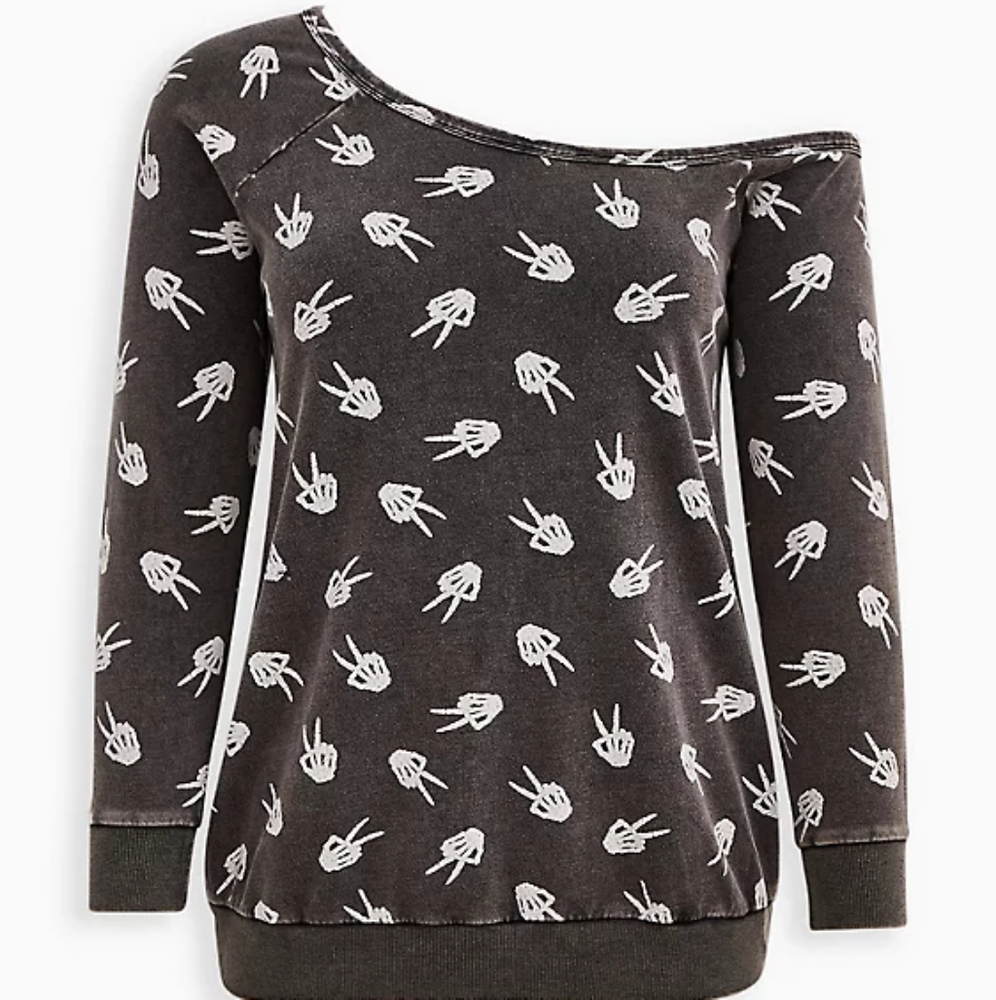 Torrid - LoveSick Peace Skeleton Sweater